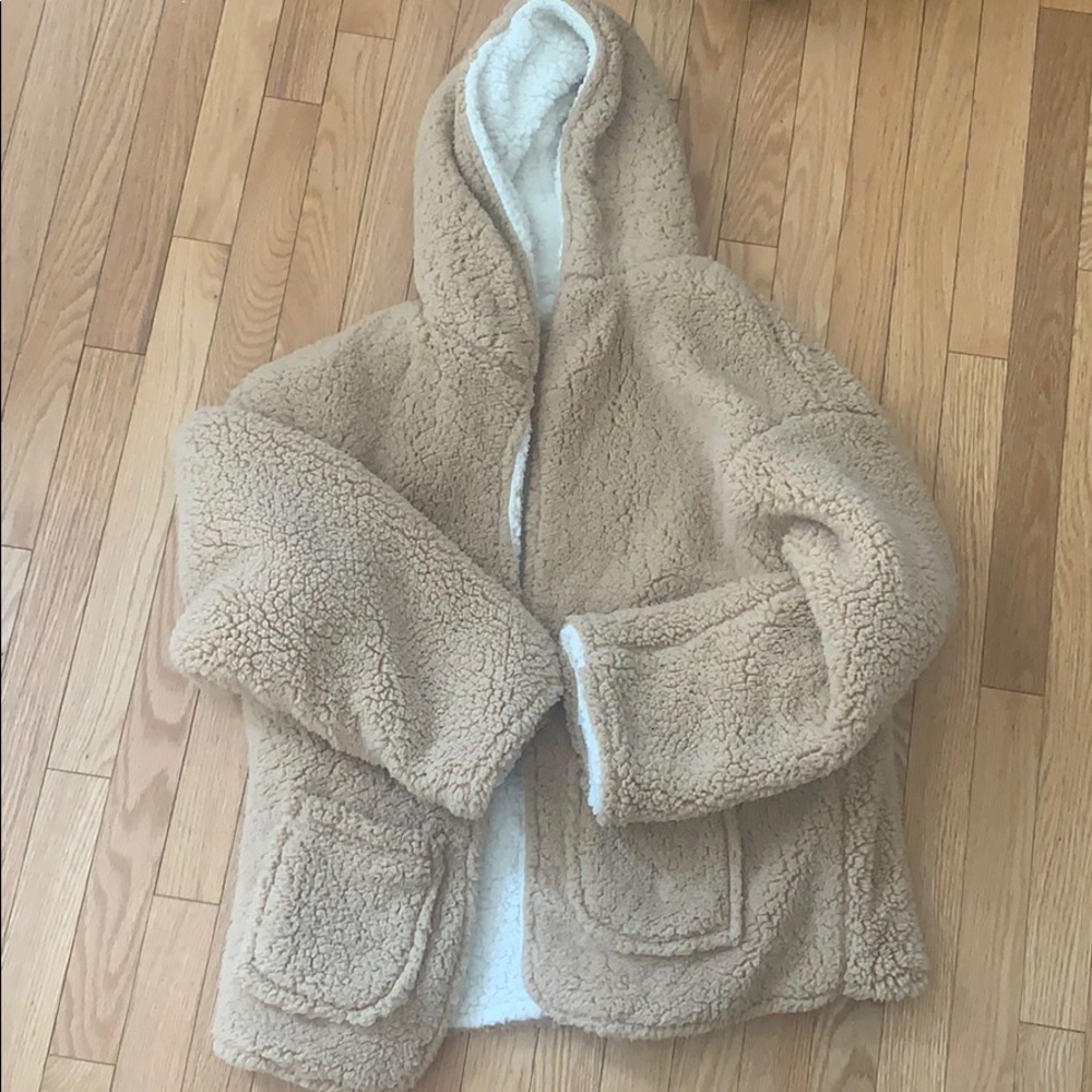 Reversible teddy coat
